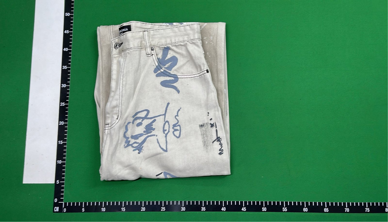 Abstract Graffiti Print Wide Leg Jeans for Men                   -4