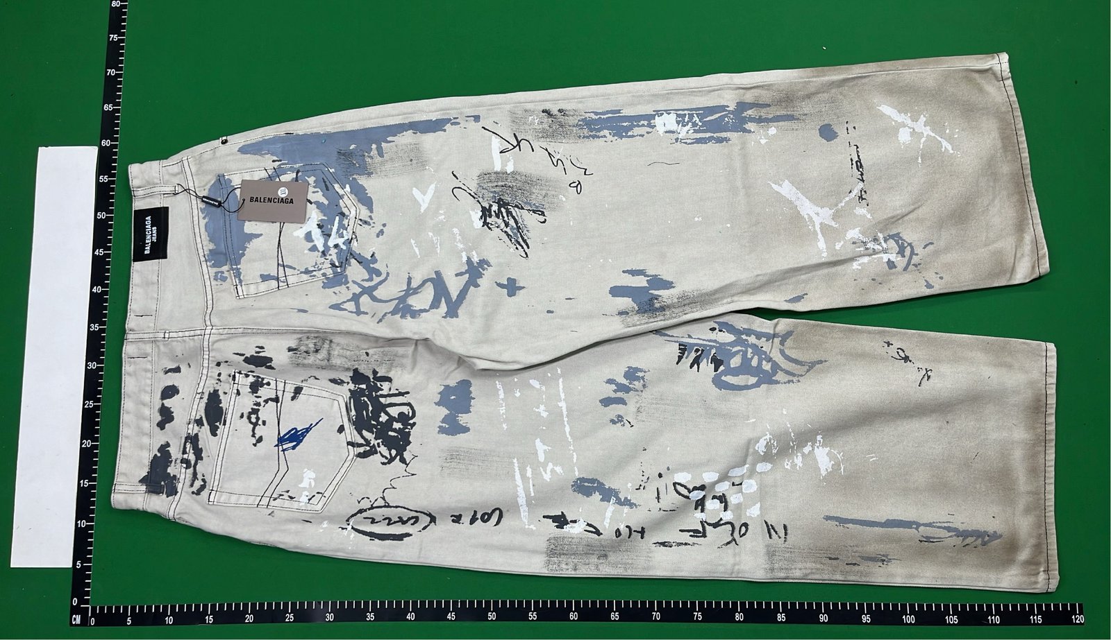 Abstract Graffiti Print Wide Leg Jeans for Men                   -2