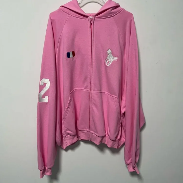 Pink Hoodie with Silver
